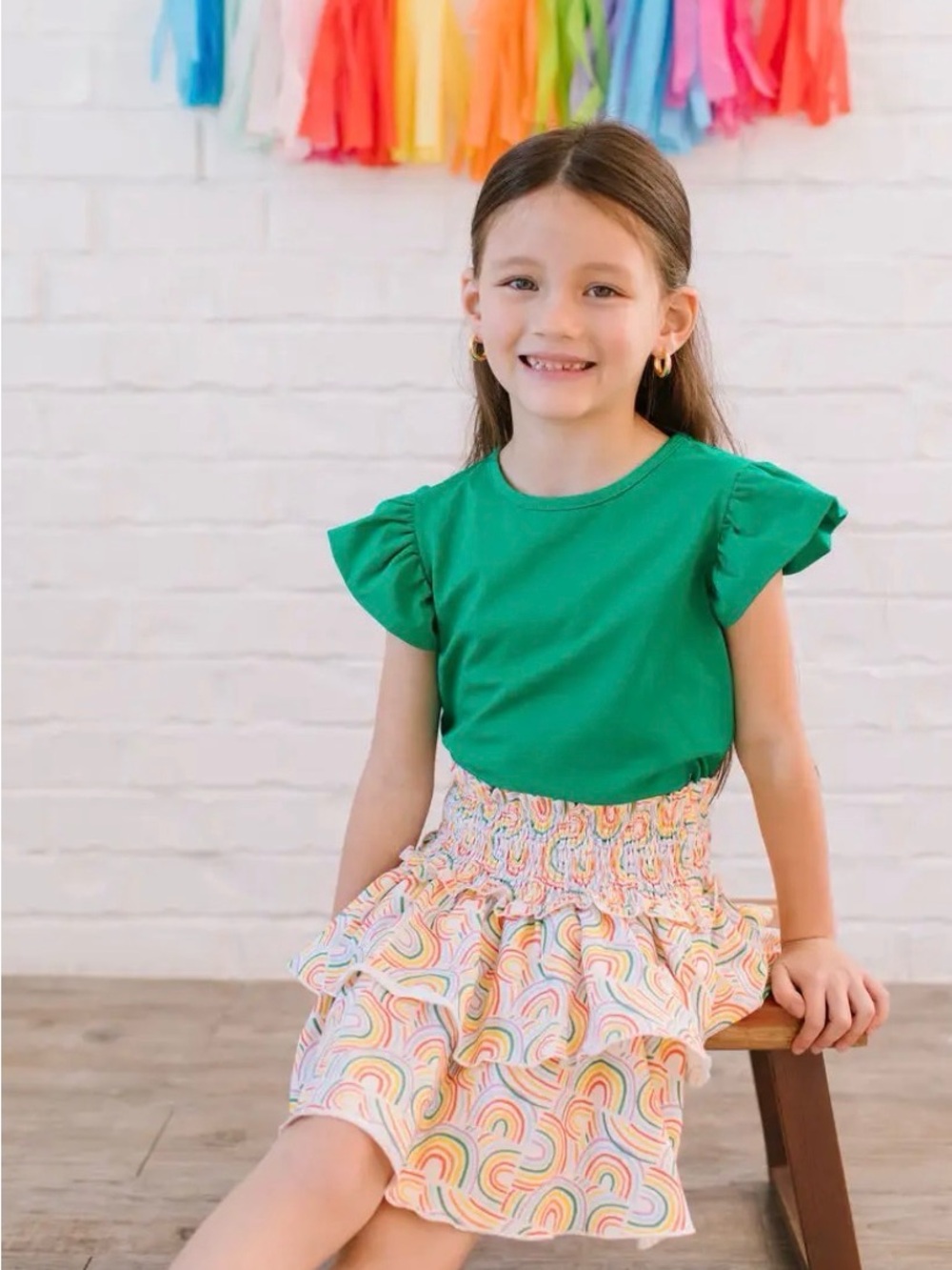 Ollie Jay Multi Colored Rainbow Skirt Size 7